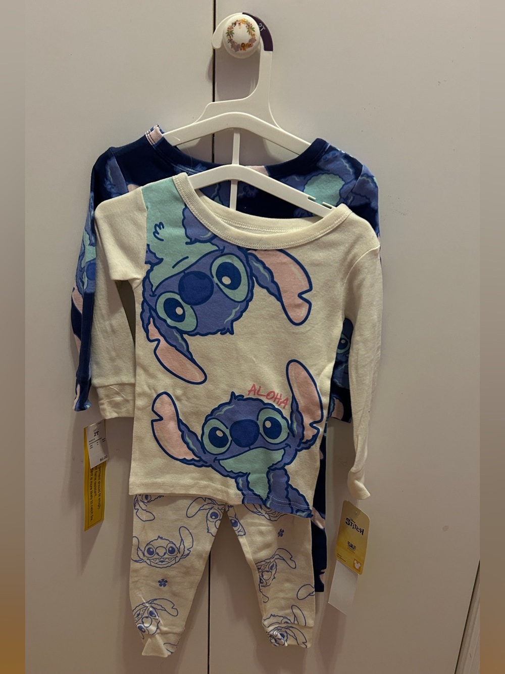 Disney Stitch Kids Pajama Set - Blue & Cream